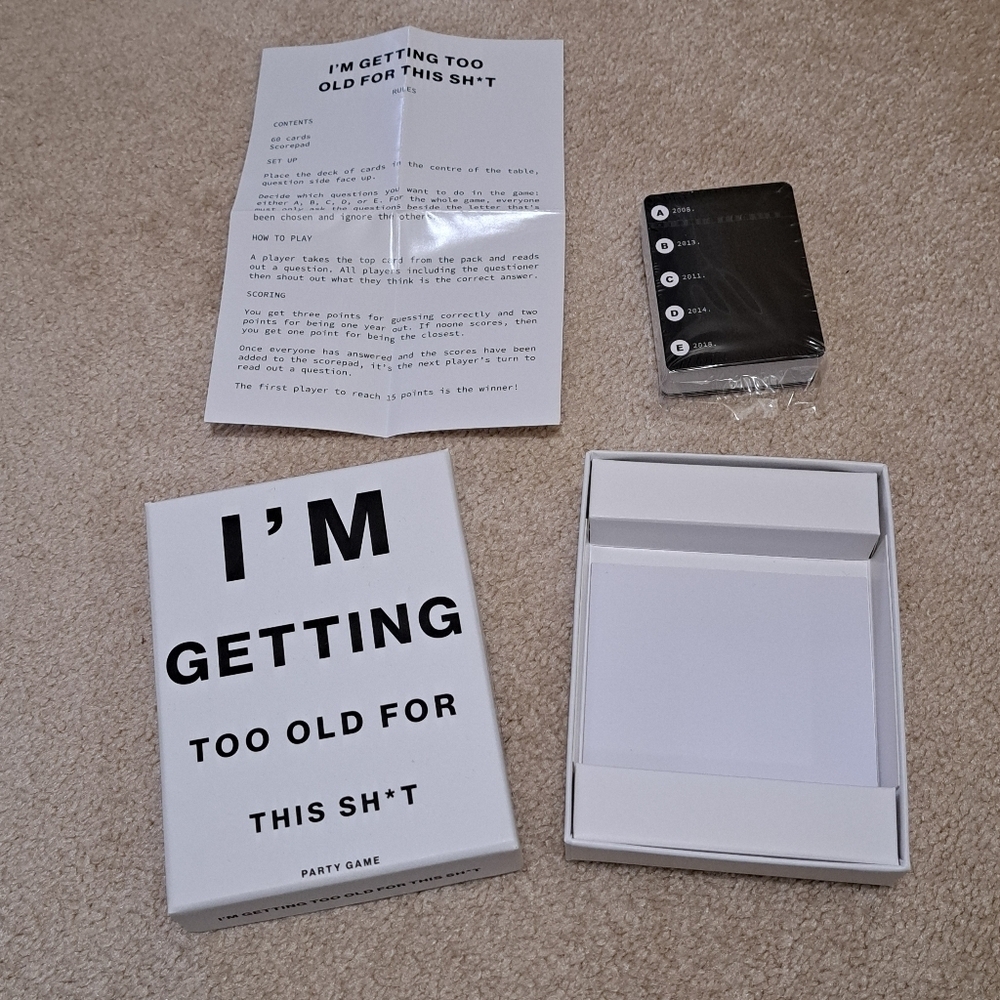 Party Game - I'm Getting Too Old For This Sh*t Trivia Card Game